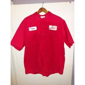Coca Cola Delivery Work Shirt Men L VINTAGE 90's Employee Short Sleeve Button Up